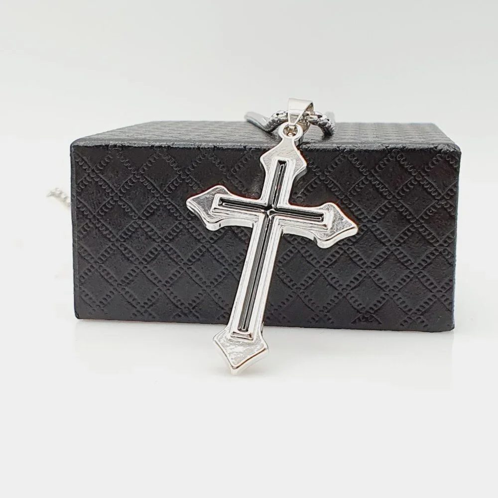 ❤️Cross Nail Chain scarecrow gothic Necklace, N90201P122 - Picture 6 of 11